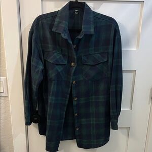 Plaid Flannel Oversized Button-Up Shirt